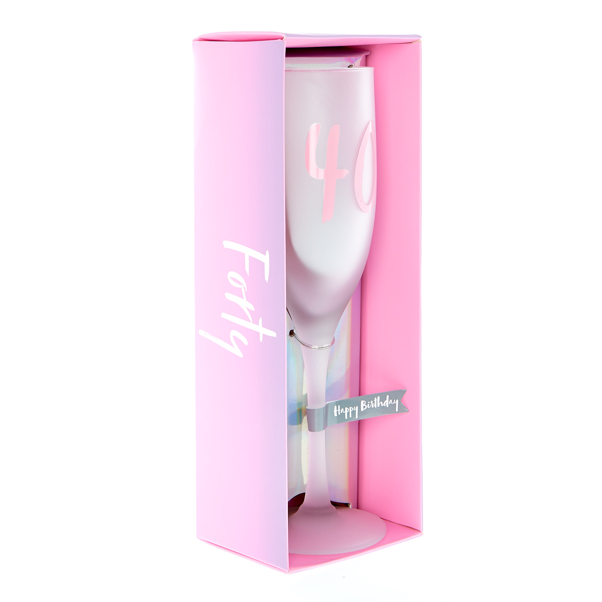 40th Birthday Frosted Champagne Flute 